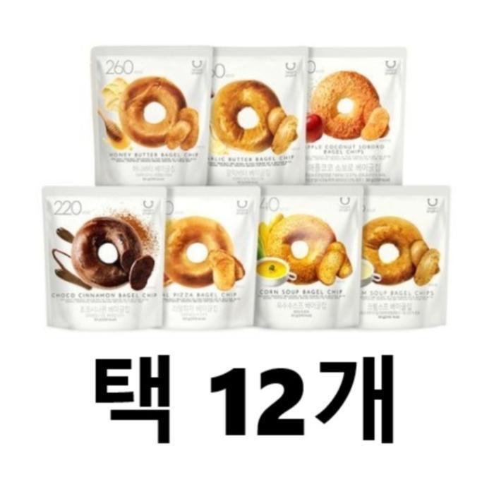 셀러허브 식품 딜라이트 프로젝트 베이글칩 7종 택12개 갈릭 허니 피자 초코 옥수수 크림