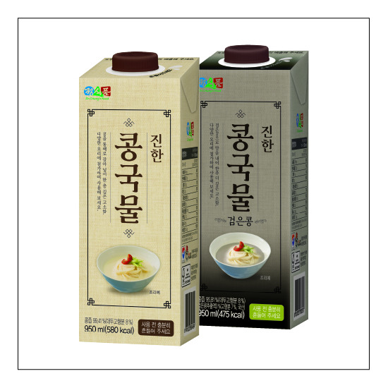 진한 콩국물 950ml *12팩 (오리지널6팩, 검은콩6팩) + 소면 8개(2봉)