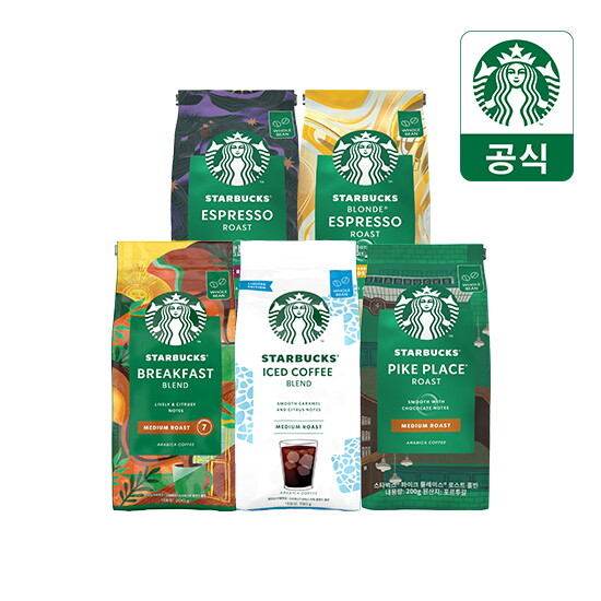 [스타벅스앳홈]스타벅스 홀빈원두 5종 200g x 3팩