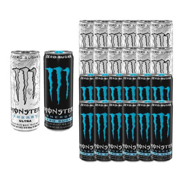 사진첨부 해태 [해태]몬스터 에너지 울트라 355ml 12개   제로슈거 355ml 12개 (총24개) (31657045)