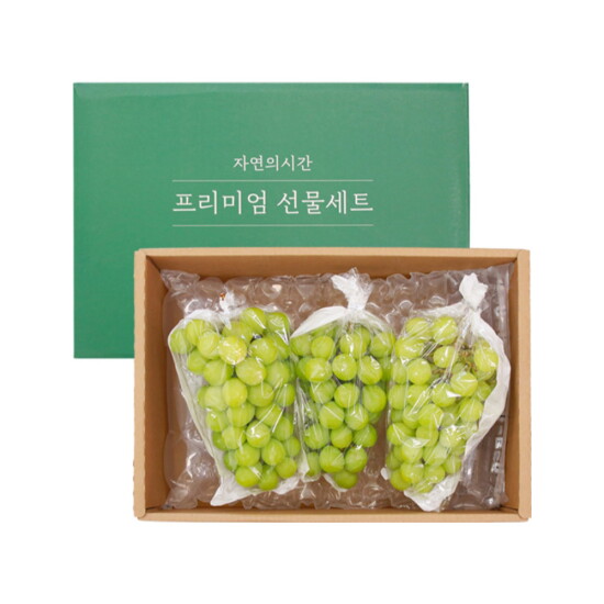 [알뜰총각][알뜰총각][선물포장/2kg] 영천 산지직송 샤인머스켓 특품 선물세트 2kg(실중량/2-3송이)