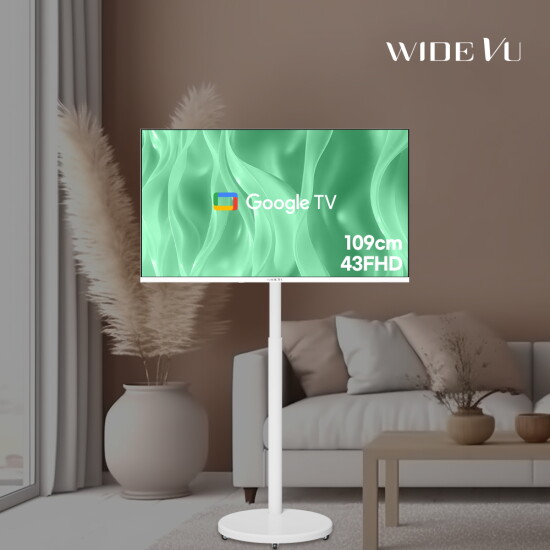 [와이드뷰][익일출고/배송일지정가능] 와이드무빙뷰 화이트에디션 삼탠바이미V3 셋트 109cm(43인치) FHD 스마트 이동식 TV 중소바이미