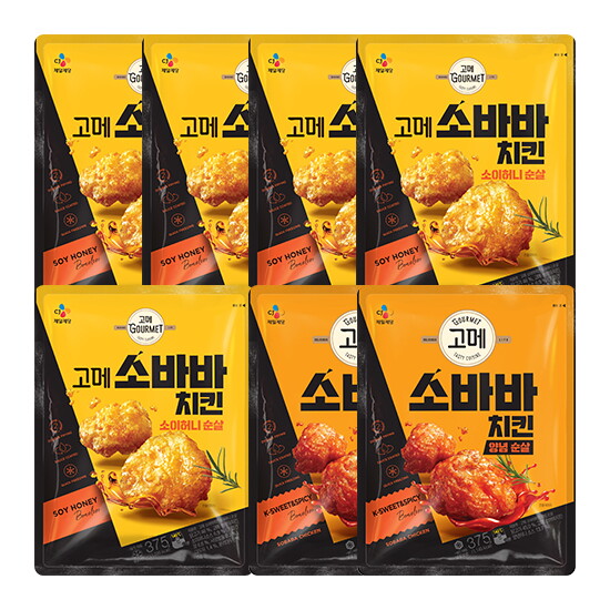 [고메]고메 소바바치킨 소이허니 순살 375g 5팩+양념순살 375g 2팩(총7팩)(T)