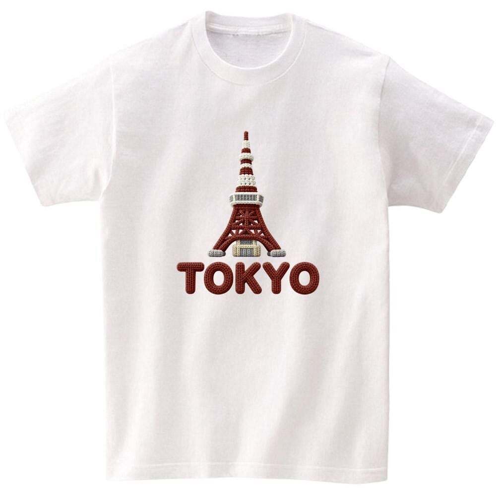 오너클랜 반팔티 남녀공용 랜드마크 Tokyo Tower 니트 그래픽 AI 생성이미지 다양한색상
