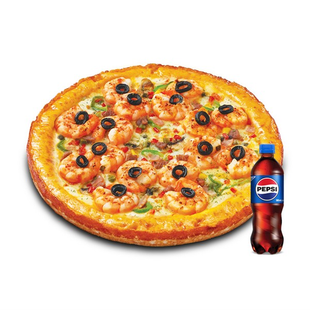 스마트콘 미스터피자 (미스터피자) 쉬림프골드M+콜라500ML